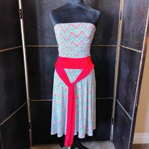 Strapless multicolor dress